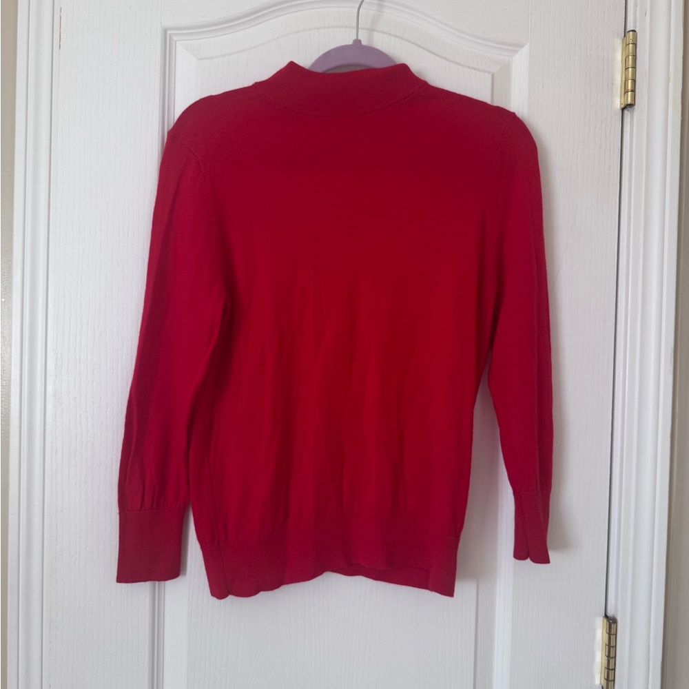 Moth by Anthropologie Wool Blend Sweater Size Medium Red Mock Neck